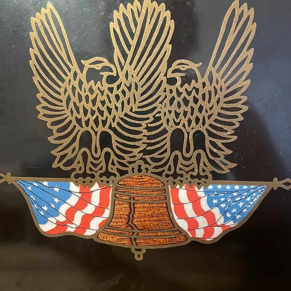 [COUROC] Mid Century 1970’s American Flag/Eagles Resin Tray - Picture 3 of 6